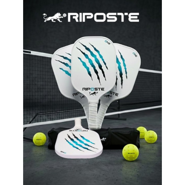 Kit Complet Pickleball Riposte – Filet + 4 Raquettes + 4 Balles